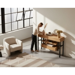 KONSOLA Z SZUFLADĄ DREWNO LITE DĄB OLCHA SKD-301