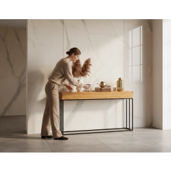 KONSOLA Z SZUFLADĄ DREWNO LITE DĄB OLCHA SKD-280