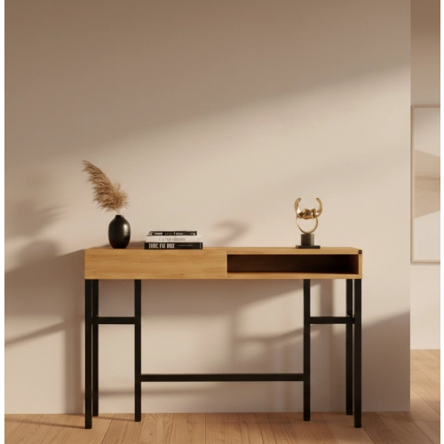 KONSOLA Z SZUFLADĄ DREWNO LITE DĄB OLCHA SKD-302