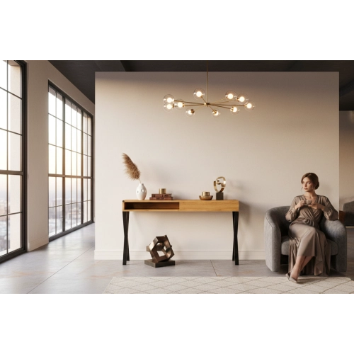 KONSOLA Z SZUFLADĄ DREWNO LITE DĄB OLCHA SKD-284