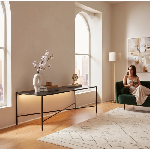 SKD-80 KONSOLA LOFT INDUSTRIALNA STAL CZARNA STAL NIERDZEWNA INOX