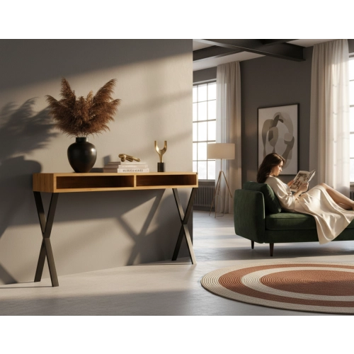 KONSOLA DO PRZEDPOKOJU DREWNO LITE DĄB SKD-286