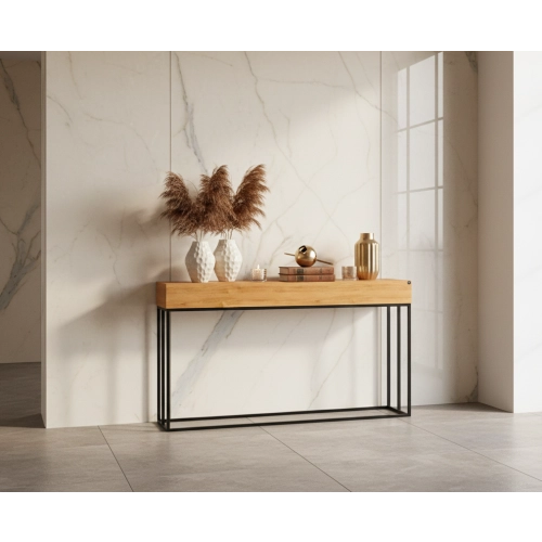 KONSOLA Z SZUFLADĄ DREWNO LITE DĄB OLCHA SKD-280