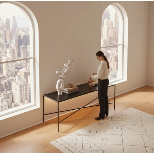 SKD-80 KONSOLA LOFT INDUSTRIALNA STAL CZARNA STAL NIERDZEWNA INOX