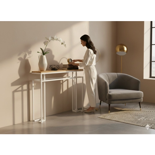 KONSOLA Z DREWNA LITEGO DĄB OLCHA JESION SKD-366