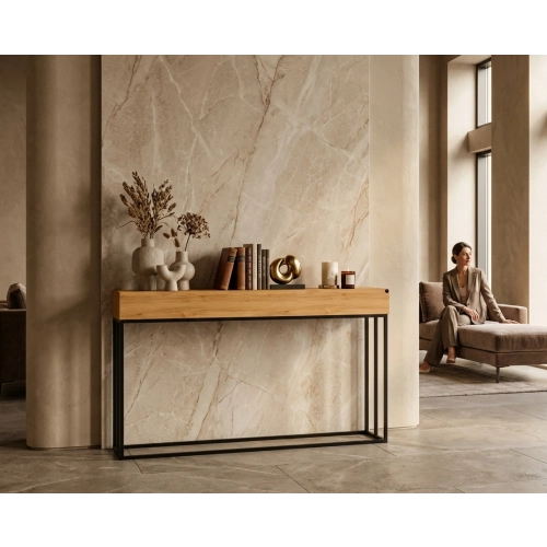 KONSOLA Z SZUFLADĄ DREWNO LITE DĄB OLCHA SKD-280