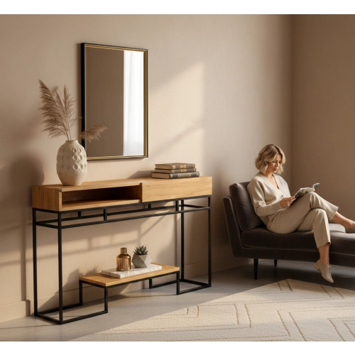 KONSOLA  DREWNO LITE DĄB OLCHA SKD-320