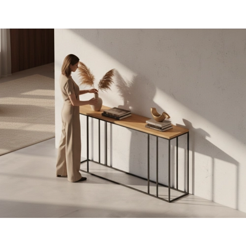 KONSOLA Z DREWNA LITEGO DĄB OLCHA SKD-338