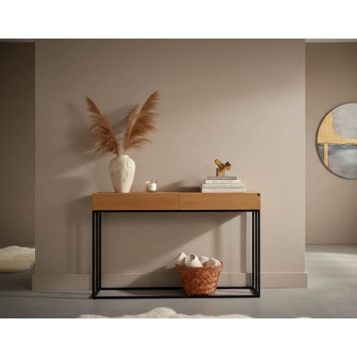 KONSOLA Z SZUFLADĄ DREWNO LITE DĄB OLCHA SKD-282