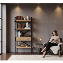 REGAŁ NA KSIĄŻKI DREWNO LITE  DĄB JESION OLCHA RNK-6