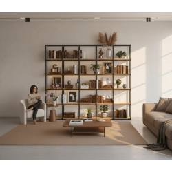 REGAŁ NA KSIĄŻKI METALOWY DREWNO LITE DĄB JESION OLCHA  RNK-194