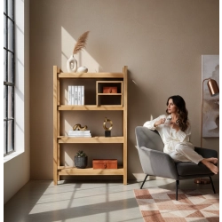 REGAŁ NA KSIĄŻKI  DREWNO LITE DĄB JESION OLCHA RNK-22