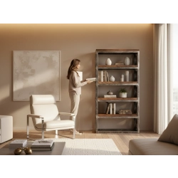 REGAŁ NA KSIĄŻKI DREWNO LITE DĄB JESION OLCHA RNK-5