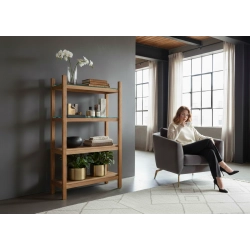 REGAŁ NA KSIĄŻKI  DREWNO LITE DĄB JESION OLCHA RNK-18