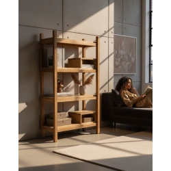 REGAŁ NA KSIĄŻKI  DREWNO LITE DĄB JESION OLCHA RNK-23