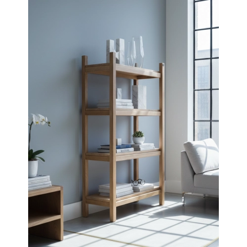 REGAŁ NA KSIĄŻKI  DREWNO LITE DĄB JESION OLCHA RNK-20