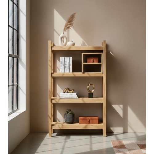 REGAŁ NA KSIĄŻKI  DREWNO LITE DĄB JESION OLCHA RNK-22