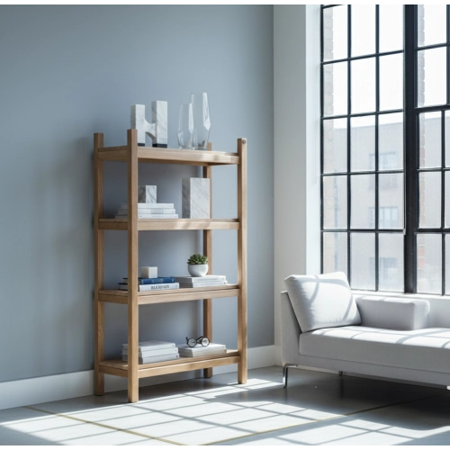 REGAŁ NA KSIĄŻKI  DREWNO LITE DĄB JESION OLCHA RNK-20