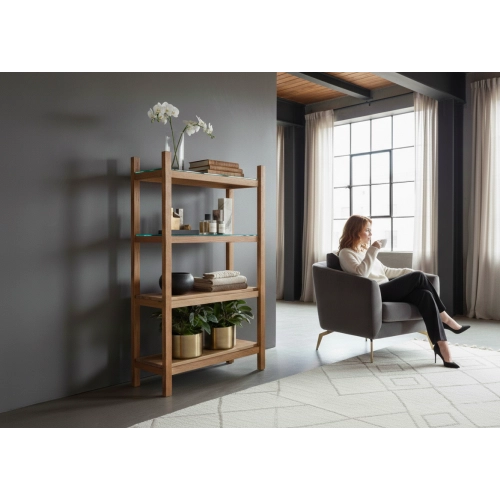 REGAŁ NA KSIĄŻKI  DREWNO LITE DĄB JESION OLCHA RNK-18