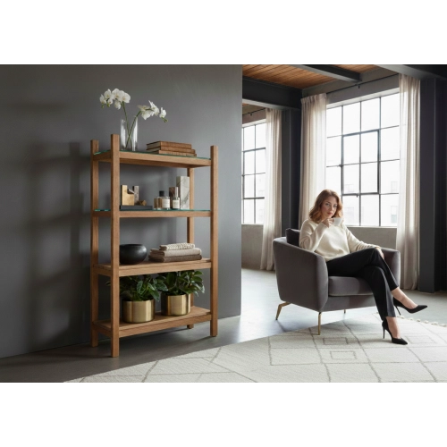 REGAŁ NA KSIĄŻKI  DREWNO LITE DĄB JESION OLCHA RNK-18