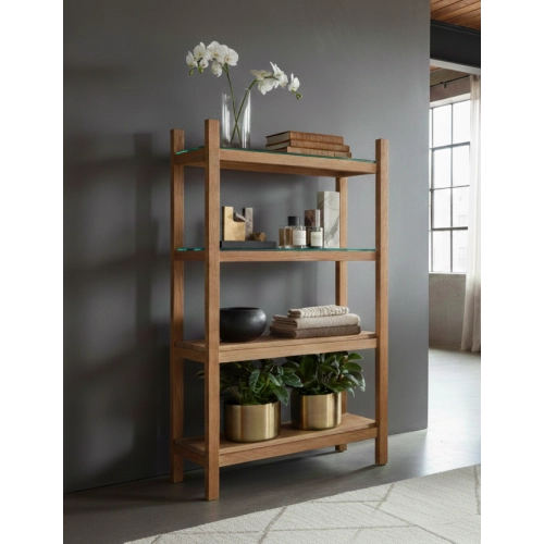 REGAŁ NA KSIĄŻKI  DREWNO LITE DĄB JESION OLCHA RNK-18