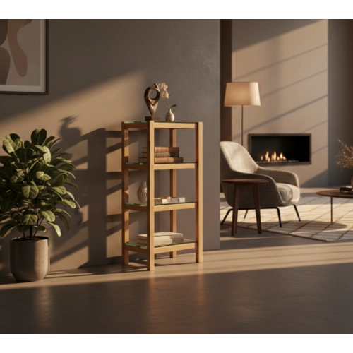 REGAŁ NA KSIĄŻKI  DREWNO LITE DĄB JESION OLCHA RNK-12