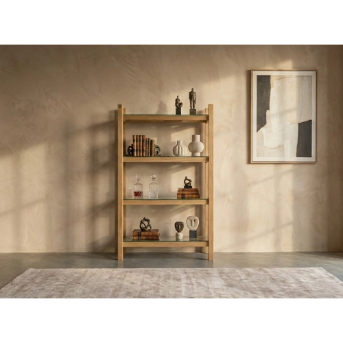 REGAŁ NA KSIĄŻKI  DREWNO LITE DĄB JESION OLCHA RNK-15