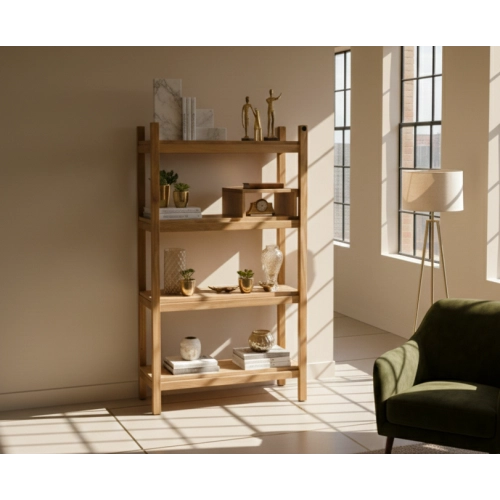 REGAŁ NA KSIĄŻKI  DREWNO LITE DĄB JESION OLCHA RNK-21