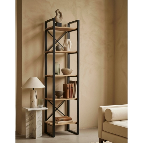 REGAŁ NA KSIĄŻKI DREWNO LITE DĄB JESION OLCHA RNK-4