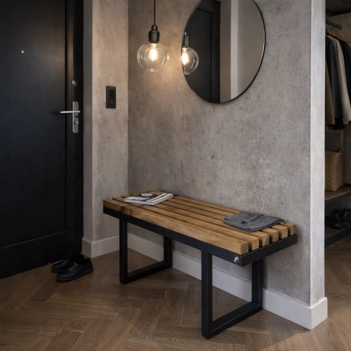 Ławka Metalowa Loft Siedzisko Drewno Lite LPD-31 Rozmiary od 50 cm do 200 cm