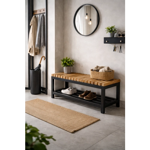 Ławka Metalowa Loft Siedzisko Drewno Lite LPD-21 Rozmiary od 50 cm do 200 cm