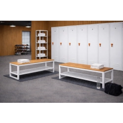 Ławka Metalowa Loft LM-159 Kolor Biały Siedzisko Drewno Dębowe Loft Rozmiary od 50 cm do 200 cm