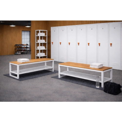 Ławka Metalowa Loft LM-159 Kolor Czerwony Siedzisko Drewno Dębowe Loft Rozmiary od 50 cm do 200 cm