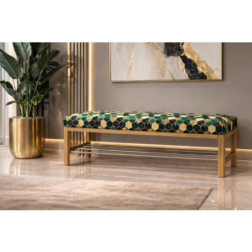 Ławka tapicerowana do przedpokoju siedzisko gładkie - Model: LGS-110