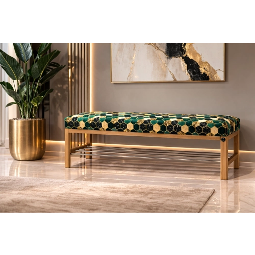 Ławka tapicerowana do przedpokoju siedzisko gładkie - Model: LGS-110