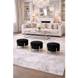 Pufa LILI - okrągła pufa na złotych nogach | Emra Wood Design