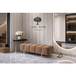 Pufa Bubble tapicerowana – nowoczesna pufa premium – nogi złote / czarne / srebrne