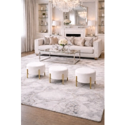 Pufa LILI - okrągła pufa na złotych nogach | Emra Wood Design