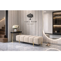 Pufa Bubble tapicerowana – nowoczesna pufa premium – nogi złote / czarne / srebrne