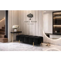 Pufa Bubble tapicerowana – nowoczesna pufa premium – nogi złote / czarne / srebrne