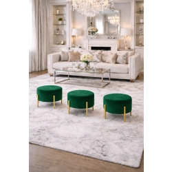 Pufa LILI - okrągła pufa na złotych nogach | Emra Wood Design