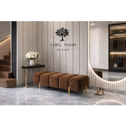 Pufa Bubble tapicerowana – nowoczesna pufa premium – nogi złote / czarne / srebrne