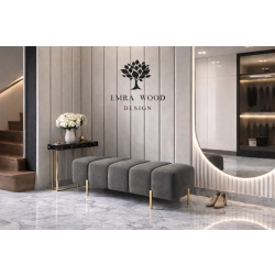 Pufa Bubble tapicerowana – nowoczesna pufa premium – nogi złote / czarne / srebrne