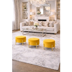 Pufa LILI - okrągła pufa na złotych nogach | Emra Wood Design