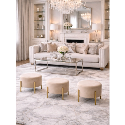 Pufa Okrągłą Noga Złota Matowa  Kolory Rozmiary Fi 35 - 40 - 45 - 50 - 55 - 60 - 65 - 70 - 75 - 80 - 85 - 90 - 95 - 100 cm