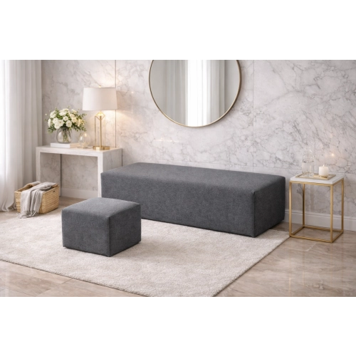 Zestaw puf tapicerowanych do salonu – pufa prostokątna i kwadratowa – design premium PU-3