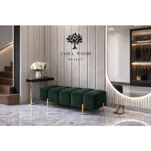 Pufa Bubble tapicerowana – nowoczesna pufa premium – nogi złote / czarne / srebrne