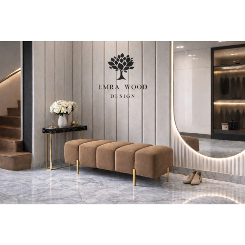 Pufa Bubble tapicerowana – nowoczesna pufa premium – nogi złote / czarne / srebrne