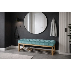 Ławeczka Pufa Pikowana Mięta Guzik Tapicerowany LPP-4 Rozmiary od 50 cm do 200 cm