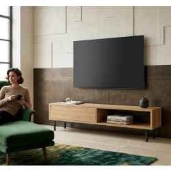 Szafka RTV-82 Drewno Lite Dąb Loft Lakier Rozmiary od 100 cm do 200 cm PREMIUM